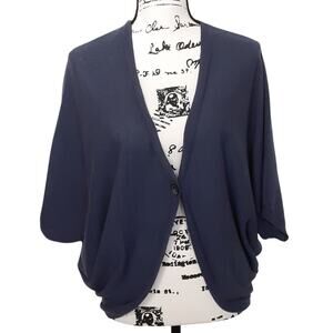 Theory Kimora 100% Cashmere Wrap Sweater Cocoon Shawl Blue Crop Womens S Ballet